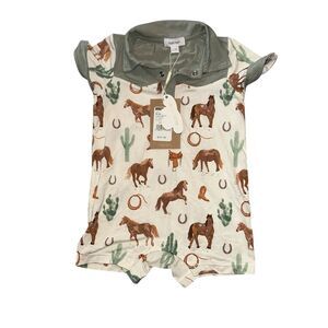 NEW WITH TAGS SUPER CUTE‎ ANGEL DEAR COWBOY SHORTIE - WESTERN HORSES UNI RETAILS